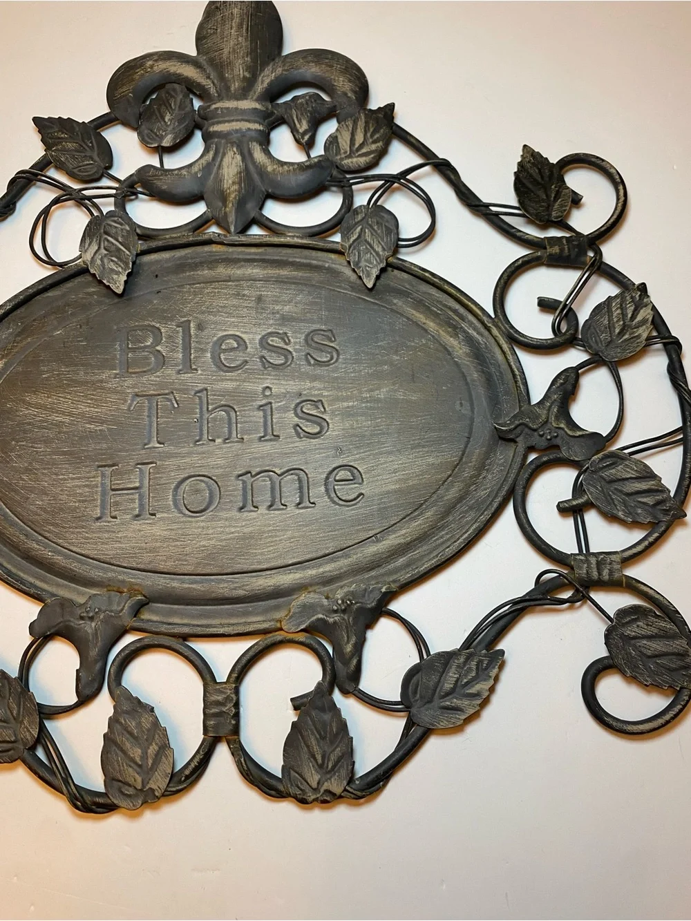 Bless This Home Wall Plaque - Black, gray and brown tent. 14.5x14.5
